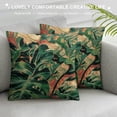 thumbnail image 3 of Awypu  18 x 18 Inch Green Teal Square Maple Leaf Pillow Cut Cushion Case Luxury Modern Lumbar Throw Pillow Cover Decorative Pillow for Couch Sofa Living Room Bedroom Car, 3 of 5