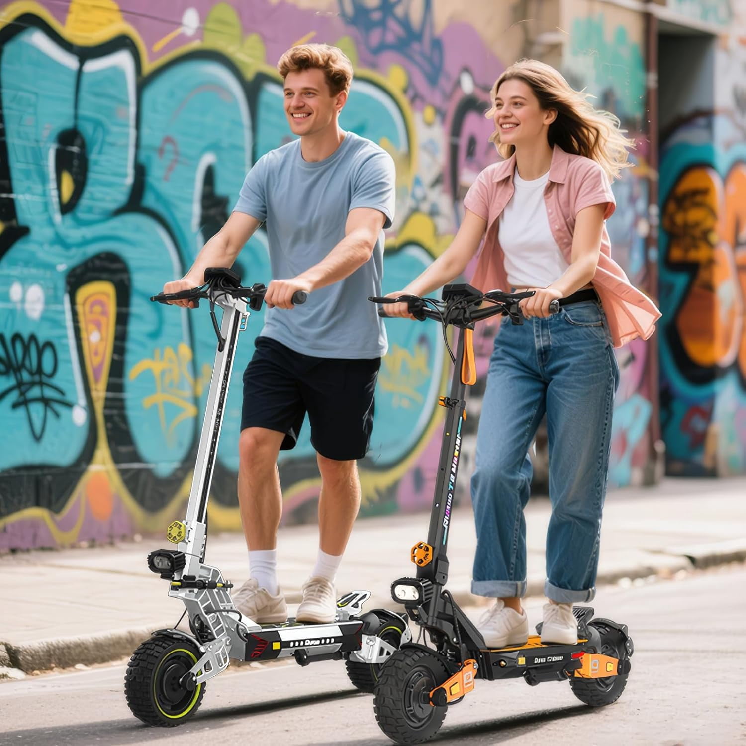 JUN LING Electric Scooter -1000W Motor 10" Off Road Tires, up to 28MPH and 31Miles Range, Foldable E Scooter for Adults & Teen