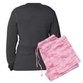 thumbnail image 6 of CafePress - Shiny Pink Pumpkin - Women's Long Sleeve Charcoal Gray Pajamas, 6 of 7