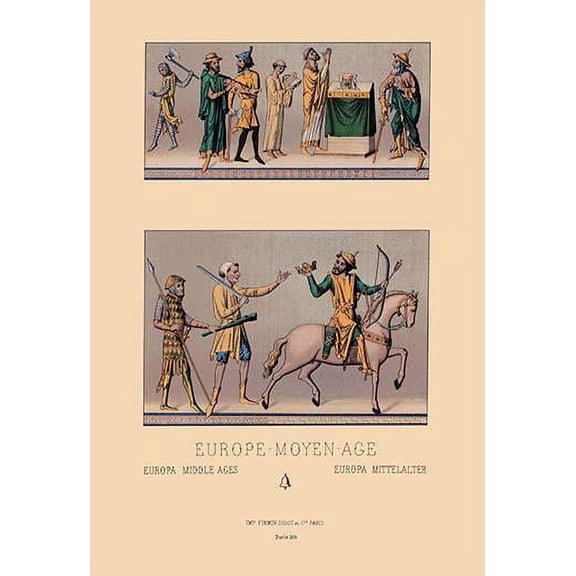 Traditional Dress of Medieval Europe-Fine Art Canvas Print (20" x 30")