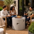 thumbnail image 2 of Kinger Home Loren 32-Inch Round Propane Fire Pit Table, Alloy Steel Outdoor Fire Pit with 50,000 BTUs, CSA Certified, Includes Lava Rocks and Weatherproof Cover, 2 of 9