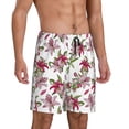 thumbnail image 2 of Sikiie Lilies Flowers Mens Pajama Shorts, Lightweight Lounge Pant with Pockets Soft Sleep Pj Shorts for MenMedium, 2 of 6