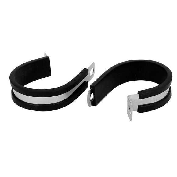 Unique Bargains 38mm Dia EPDM Rubber Lined P Clips Cable Hose Pipe Clamps Holder 2pcs