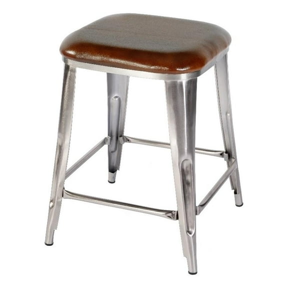 Butler Specialty Company Eastham 24.75" H Iron Counter Stool - Brown-Silver