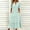Green plus size boho dress a1, variant on Women Plus Size Summer V Neck Short Sleeve Boho Flowy Pleated Smocked Midi Casual Dress for Vacation Beach, Yellow L
