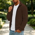 thumbnail image 5 of TRUNZI Men's Zip Up Jackets Long Sleeves Stand Collar Casual Daily Outdoor Lightweight Jackets with Pockets,Brown,Size S, 5 of 9