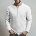 thumbnail image 4 of Lumtrix Henley Long Sleeve Shirts for Men Waffle Knitted Fashion Casual Tee Shirt 4-Button Pullover Top White 3XL, 4 of 8
