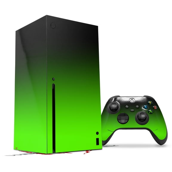 WraptorSkinz Skin Wrap compatible with the 2020 XBOX Series X Console and Controller Smooth Fades Green Black (XBOX NOT INCLUDED)