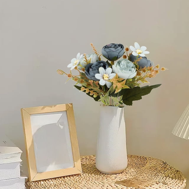 Peonías artificiales - 6 opciones de color, ramo de 10,6" para centros de mesa de boda, decoración del hogar y decoración interior de hotel