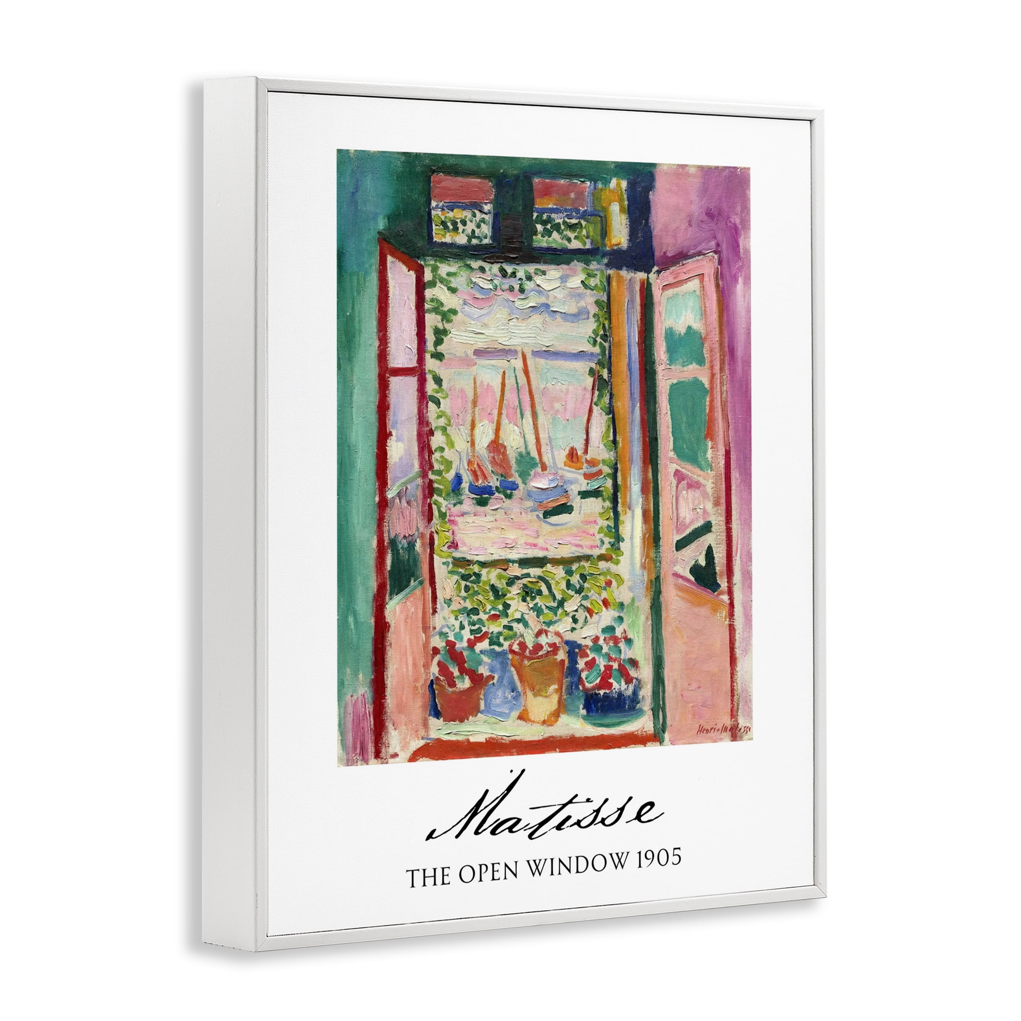 The Open Window Matisse White Framed Giclee Art, design by Vintage Hustle