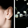 thumbnail image 3 of Rosec Jewels Real Ethiopian Opal Stud Earrings for Women (1.6 Carat, AAA Grade) - October Birthstone Earrings - Ready to Gift, 10K White Gold, 3 of 9