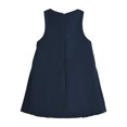 thumbnail image 2 of LittleSpring Girls Sleeveless Dress School Uniform Jumper Dress Navy Blue Pleated Hem 5T Back Zipper Cotton Round Bows Fashion, 2 of 6