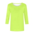 thumbnail image 4 of BOOMNY Womens 3/4 Sleeve Tshirts Crew Neck Solid Color T-Shirts Summer Tee Tops for Women, 4 of 5