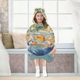 thumbnail image 7 of FORMRS Wearable Blanket Hoodie with Sleeves for Kids Cozy Flannel Sweatshirt, Blue Goldfish Bowl, 7 of 7