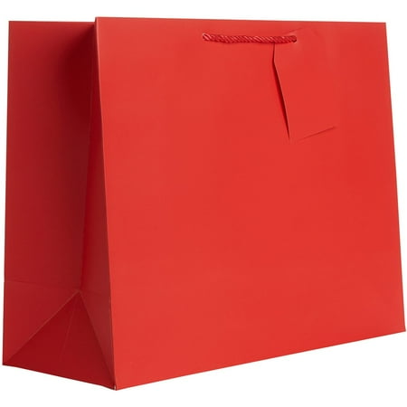 Jillson Roberts Jumbo Gift Bags Solid Matte Red 60 Pcs