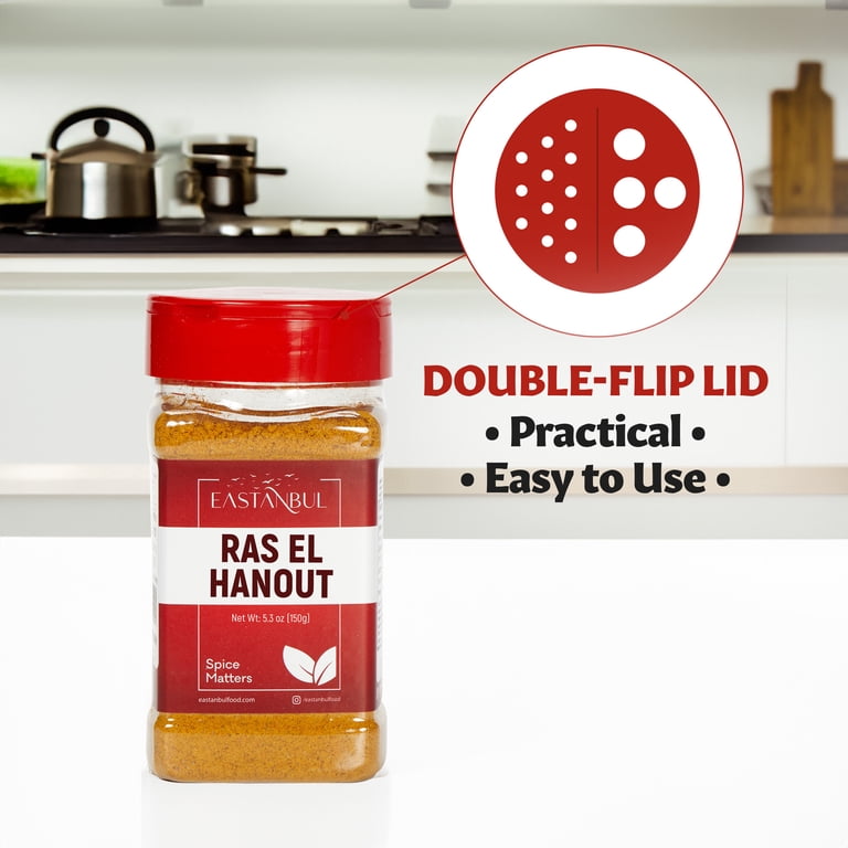 Ras El Hanout Organic Spice Mix (38g) With Reusable Glass Powder Spice Bottle (120ml)