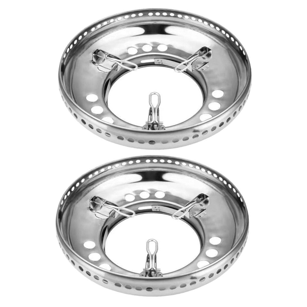 Tineasur 2Pcs Stove Support Rack Wok Ring Stainless Steel Silver Fire Gathering