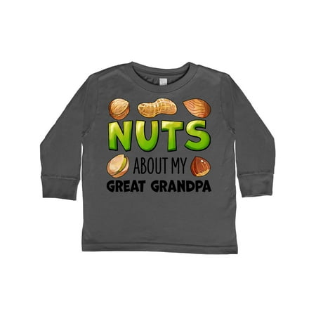 

Inktastic Nuts About My Great Grandpa Peanut Almond Pistachio Gift Toddler Boy or Toddler Girl Long Sleeve T-Shirt