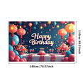 thumbnail image 1 of Happy Birthday Backdrop Background Celebration Party Banner Event Decoration Photo Booth Wedding Table Decor Indoor Outdoor Festive Picnic, 1 of 4