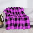 thumbnail image 4 of Throw Blanket for Couch, Purple Black Buffalo Plaid Super Soft Fuzzy Comfy Warm Throw Blanket, Cuteness Lightweight Cozy Plush Flannel Blanket & Throws for Sofa and Bed All Season, 4 of 5