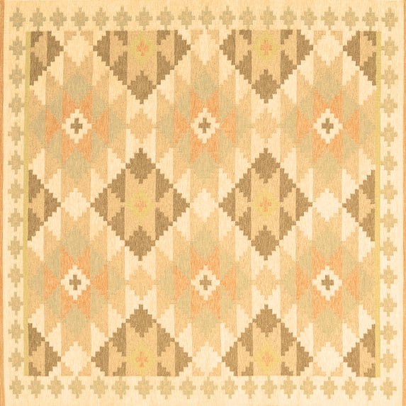 Ahgly Company Indoor Square Southwestern Brown Country Area Rugs, 5' Square