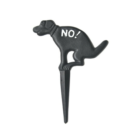 Dog Shaped Sign for Yard Use Sturdy Cast Iron Decoration 1PC