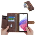 thumbnail image 5 of Compatible for Samsung Galaxy A32 4G 6.4 Inch, PU Leather Flip Case with Stand Magnetic Clasp Card Slots Purse Cover, TPU Protective Shockproof Wrist Strap Case for Samsung Galaxy A32 4G,Brown, 5 of 15