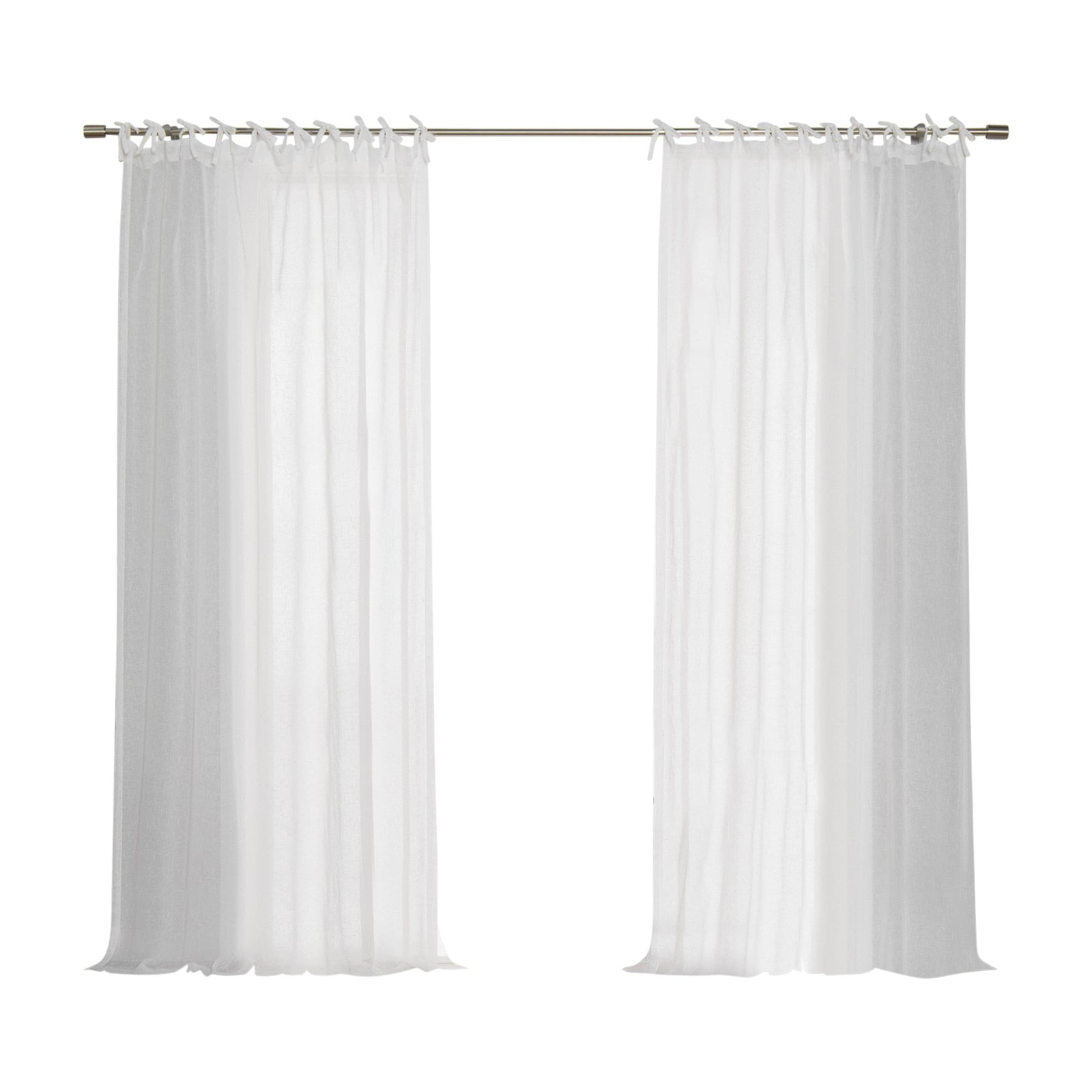 Best Home Fashion Linen Look Sheer Curtains
