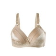 thumbnail image 2 of INSPIRE CHICWomen Comfortable Soft Stretchy Basic Full Coverage Wirefree Non-Wired Everyday Bra 3 Pcs Beige-Stripe 40/90 Fit 36A 36B, 2 of 7