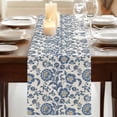 thumbnail image 3 of Table Runners 36 Inches Long Dress Scarves, Blue Flowers Farmhouse Kitchen/Dining Table Runner, Short Coffee Tablerunners, Spring Floral Elegant Pastoral Rustic 13x36 Inch, 3 of 9