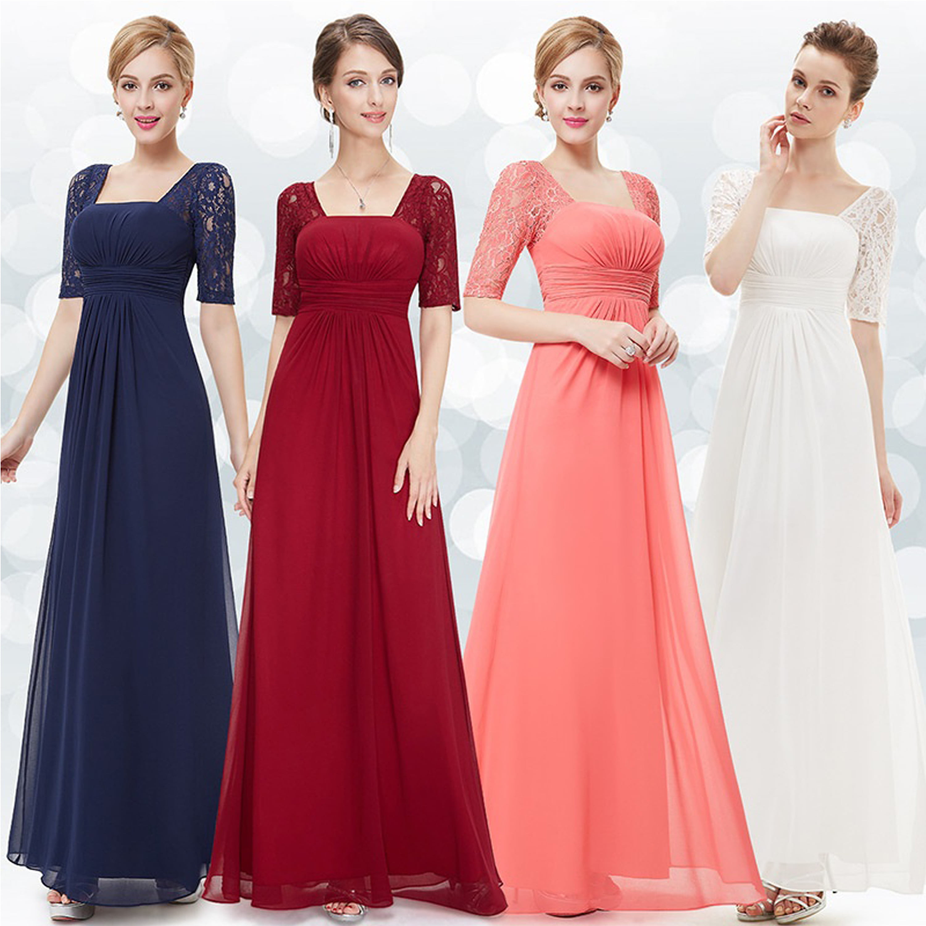 Ever Pretty Womens Half Sleeve Empire Waist A Line Evening Dress 08038