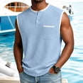 thumbnail image 5 of Jalioing Men's Casual Tank Tops Vintage Fashion Button Crew Neck Sleeveless Tank Shirt with Pocket Summer Vacation Outfits, 5 of 6