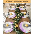 thumbnail image 4 of 13 Inch Round Placemats Set of 6, Purple Easter Non Slip Heat Insulation PP Table Mats, Spring Botanical Floral Rabbit Butterfly Washable Place Mats for Kitchen Dining Party Table Decor, 4 of 7