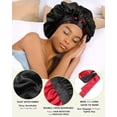 thumbnail image 2 of Double Layer Satin Hair Bonnet with Tie Band, Reversible Silk Sleep Cap, Soft Breathable Night Hair Wrap for Curly Natural Hair Daily Hair Care, 2 of 8