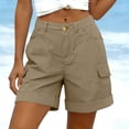 thumbnail image 3 of Yievot Women's Hiking Cargo Shorts with Pockets High Waist Lightweight Summer Casual Shorts for Outdoor Running Athletic Camping Travel Golf, 3 of 8