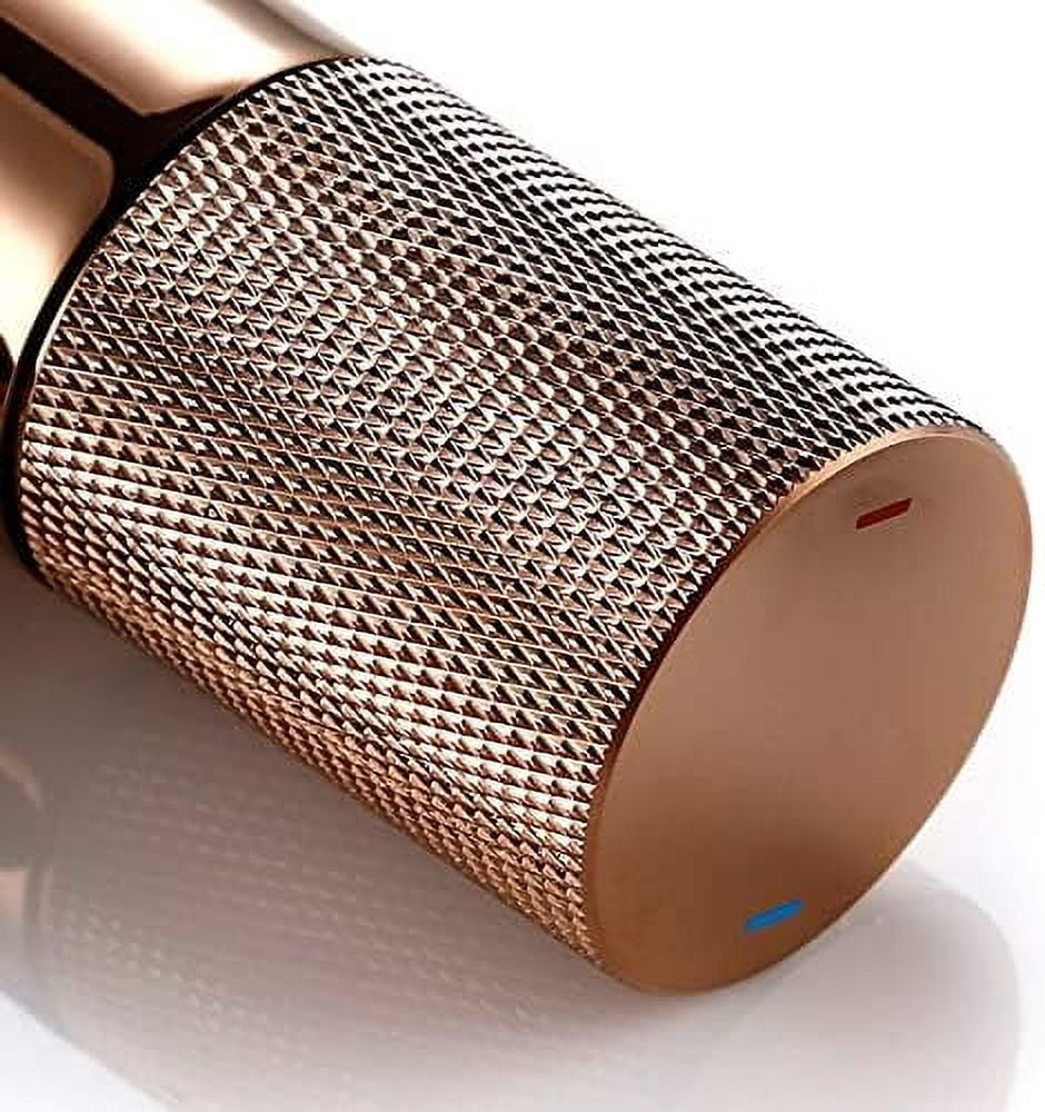 Bathroom Sink Faucet, Rose Gold Bathroom Basin Faucet 100% Brass Single Handle Cold and Hot Water Mixer Brushed Gold Rose Tap