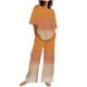 thumbnail image 1 of Conjunto Corto para las Mujeres Casual Suelto Encaje Casa Pantalones Impresos Y Blusa de Cuello Redondo de Dos Piezas, 1 of 5