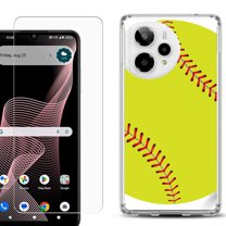 Phone Case for ATT Verge 2 5G, with Screen Protector, by OneToughShield - Softball Green