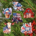thumbnail image 2 of American Farmhouse Decorative Wooden Clip-on Ornaments of 6 by G. Debrekht - Patriotic Decor - 8090001C-S6, 2 of 10