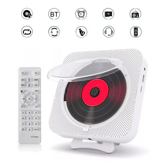 Portable CD Player Speaker Stereo CD Players LED Screen Wall Mountable CD Music Player With IR Remote Control FM Radio