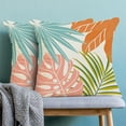 thumbnail image 4 of Tropical Pillow Covers 18x18 Set of 2, Colorful Palm Leaf Throw Pillow Covers Hawaiian Style Summer Tropical Leaf Decorative Cushion Case for Couch Sofa Outdoor Bedroom, 4 of 6