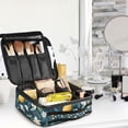 thumbnail image 5 of FORMRS Travel Makeup Bag Large Capacity Train Case Cosmetic Organizer with Adjustable Dividers, Floral Lemon, 5 of 8