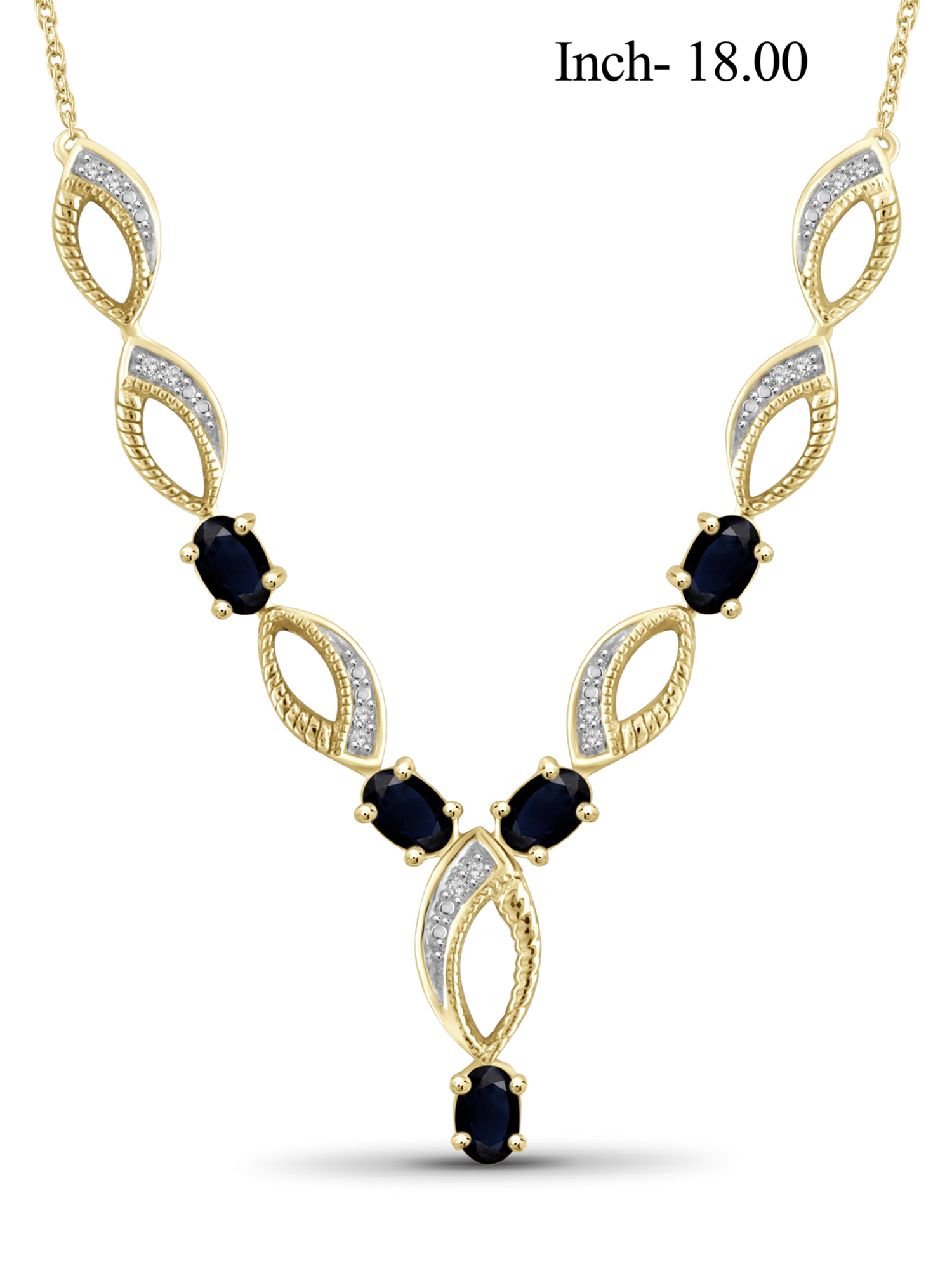 3 3/4 Carat T.G.W. Sapphire And White Diamond Accent 14k Gold Over Silver 4-Piece Jewelry set