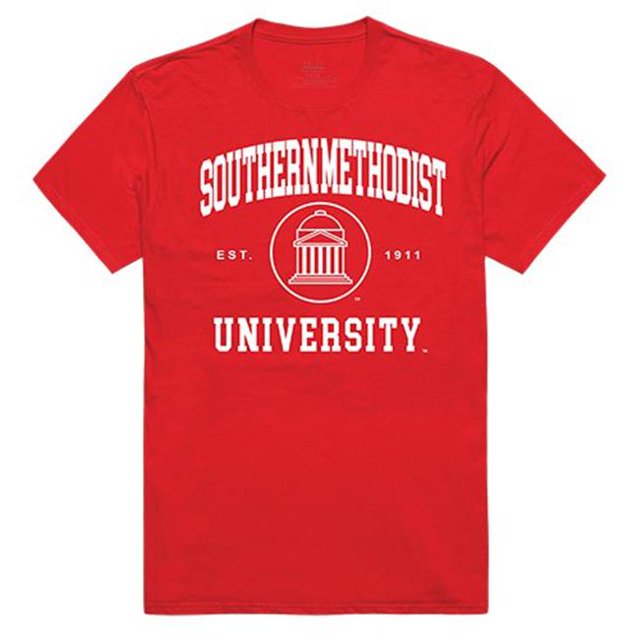 W Republic Apparel 526-150-RED-01 Southern Methodist University Seal Tee, Red - Small