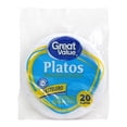 thumbnail image 1 of Platos desechables Great Value de plástico, pastelero 20 pzas, 1 of 1