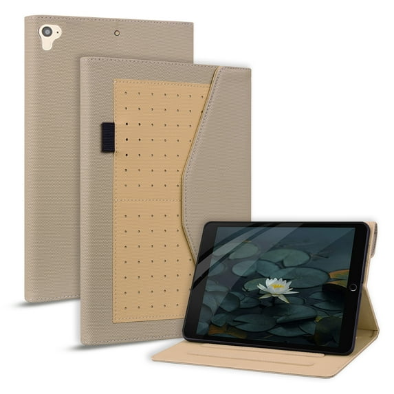 SaniMore Wallet Case for Kindle Paperwhite 11th Generation 6.8" 2021, PU Leather Magnetic Closure Cover Support Pencil Holder Card Slot & Kickstand Full Body Protective Shell, Khaki