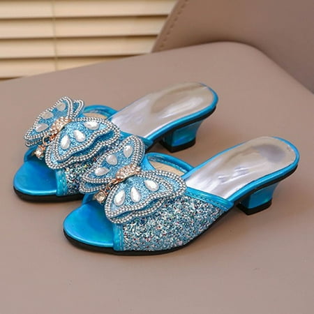 

CHAOLEI Fashion Autumn Toddler And Girls Casual Shoes Leather Shoes Dance Performance Shoes Round Toe Buckle Dress Shoes -Blue 1