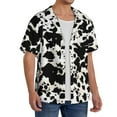 thumbnail image 2 of PAYOHTO Cow Skin Pattern Fashionable Mens Hawaiian Casual Short-sleeved Shirt Tropical Summer Beach Button Down Shirts, 2 of 7