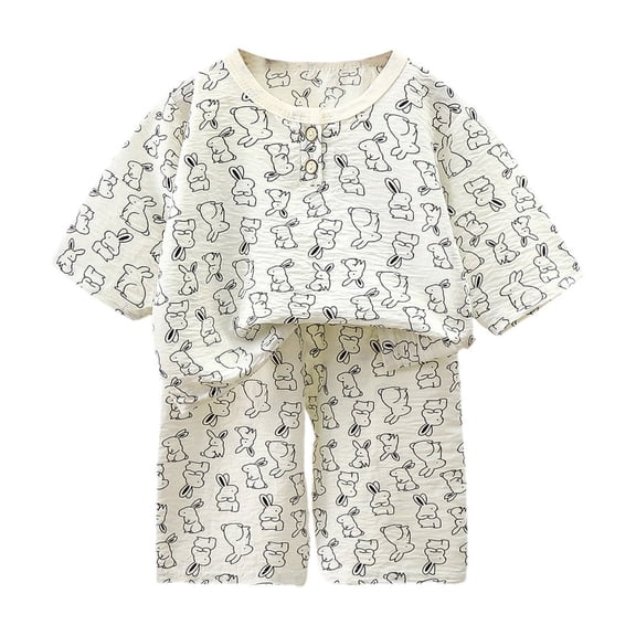 Tisuna Kids Fall Pajamas Set For Boys Cozy Floral Print Long Sleeve Crewneck Tops And Pants Pjs 2 Pieces Sleepwear Set For Children Daily Wear Size 4-5 Years