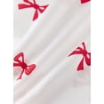 thumbnail image 3 of LMLYSoH Mommy and Me Matching Pajamas Bow Print Button Down Short Sleeve Lapel Tops Shorts Family Satin Sleepwear, 3 of 9